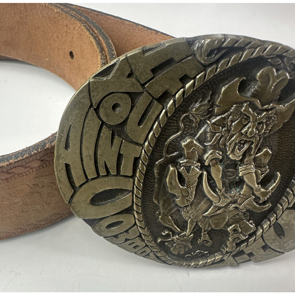 If You Aint Cowboy You Aint *hit Belt Buckle Award Design Metals Inc Solid Brass - Picture 3 of 16